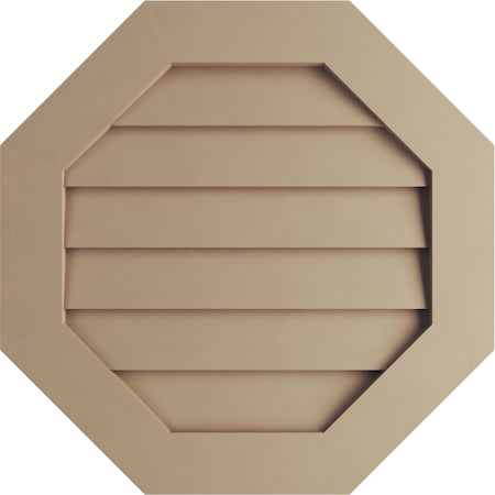 Ekena Millwork Timberthane Rustic Smooth Octagonal Faux Wood Non-Functional Gable Vent, Primed Tan, 33"W x 33"H GVUROC33X33DSMPR